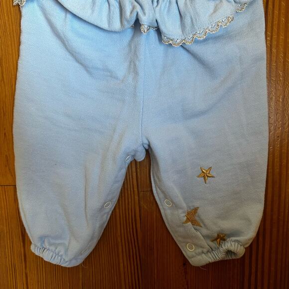 Healthtex light blue vintage sweater princess ruffle sleeper SIZE 6M - Picture 2 of 4